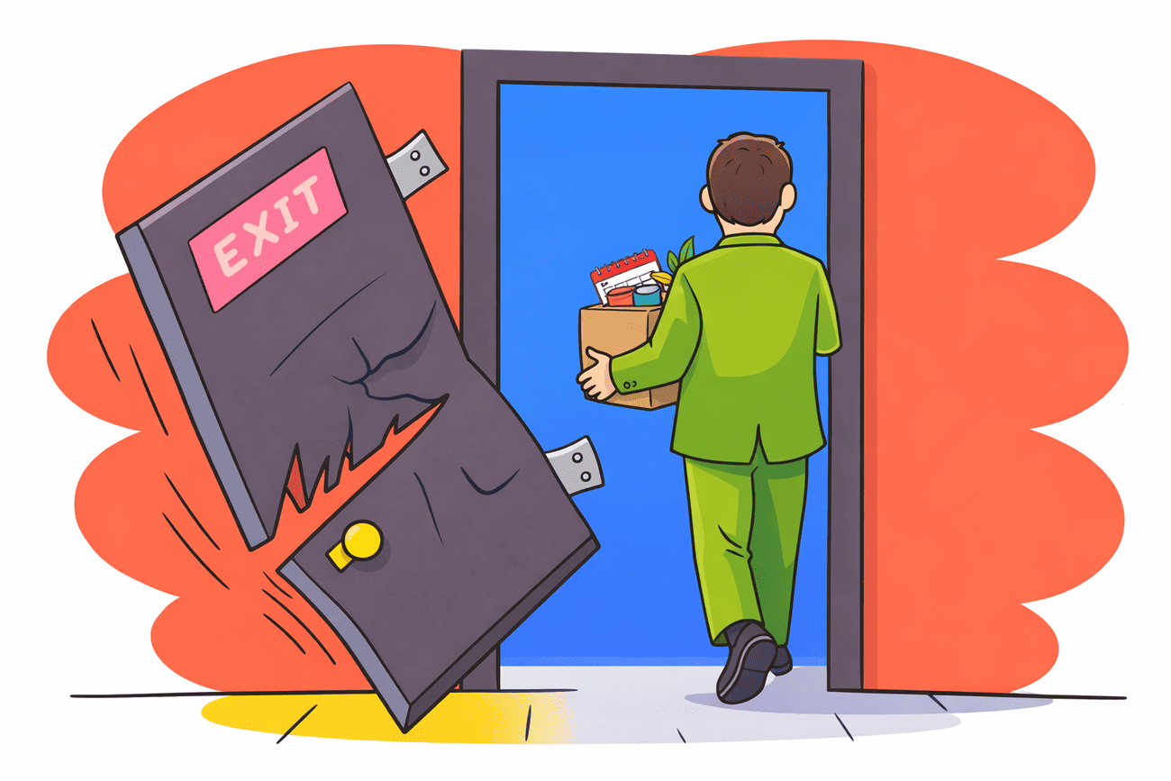 Иллюстрация глагола quit